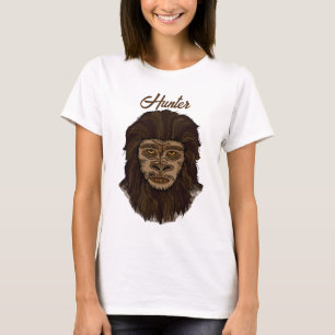 Hand drawn Bigfoot Sasquatch Swamp Ape Hunter T-Shirt