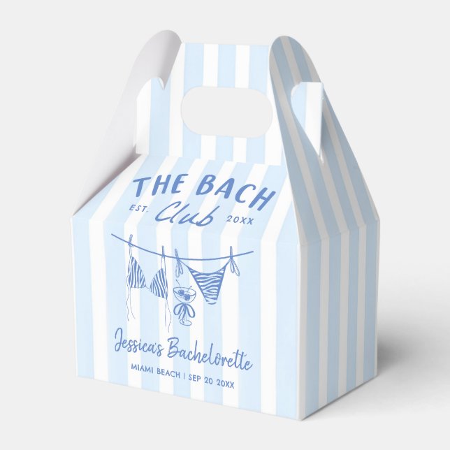 Hand Drawn Bikinis Coastal Bachelorette Weekend Favor Boxes (Front Side)