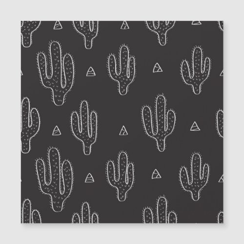 Hand Drawn Black Cactus Pattern