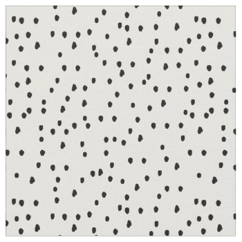 Hand Drawn Black Polka Dots Fabric by OakStreetPress at Zazzle