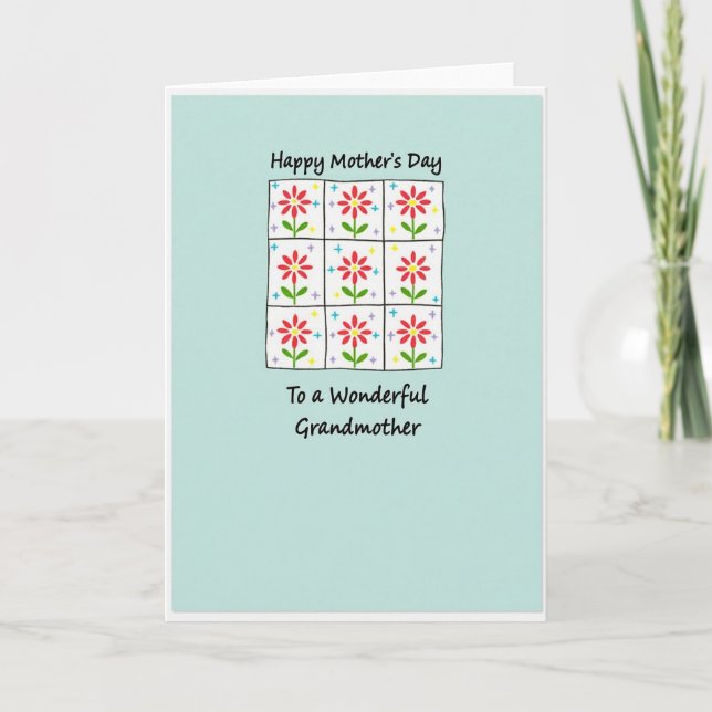 Hand Drawn Blooms Mothers Card (Front)