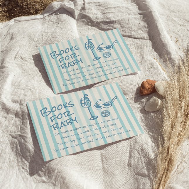 Hand Drawn Blue Baby On Board Boy Book Request Enclosure Card (Creator Uploaded)