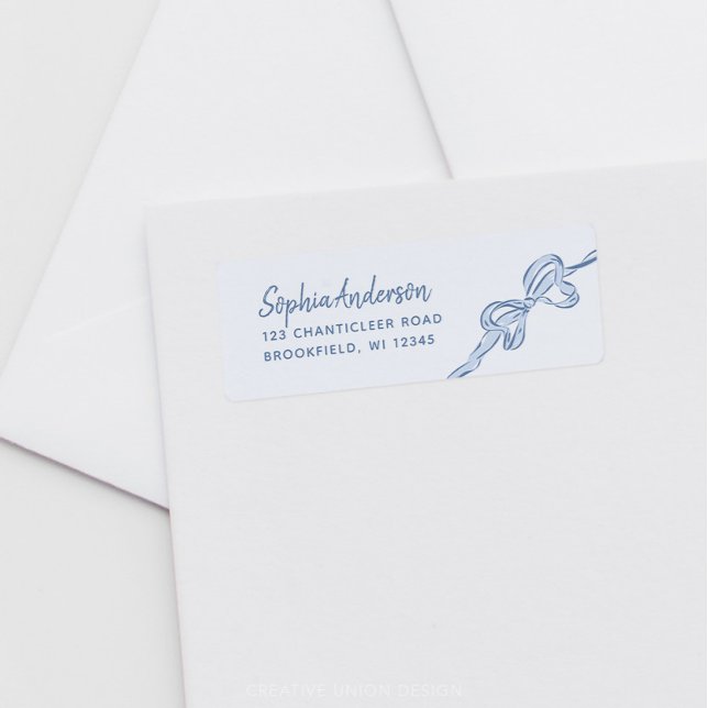 Hand Drawn Blue Bow Boy Baby Shower Label (boy baby shower
)