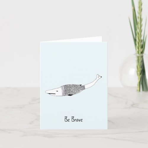 Hand Drawn Blue Encouragement Greeting Card Shark