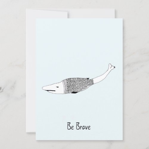 Hand Drawn Blue Encouragement Greeting Card Shark