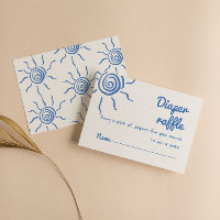 Hand Drawn Blue Here Comes The Son Diaper Raffle