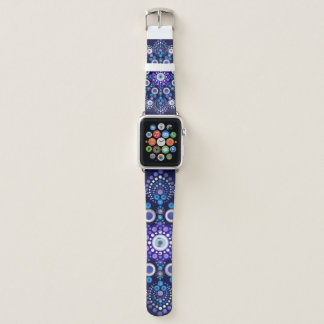 Hand Drawn Blue Jewel Dot Mandala Apple Watch Band