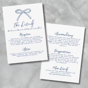 Hand Drawn Blue Wedding Details Enclosure Card