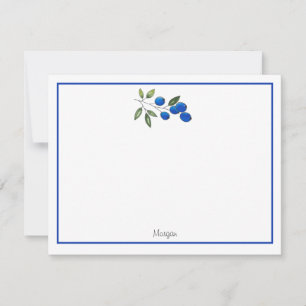 Hand Drawn Blueberries 2 Note Card