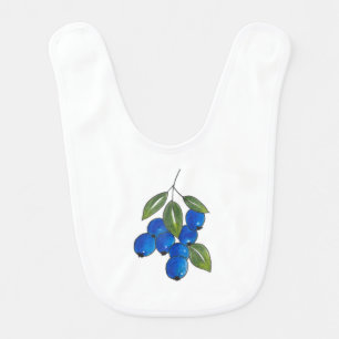Hand Drawn Blueberries Baby Bib