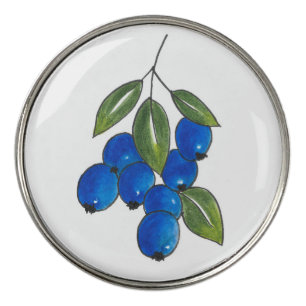 Hand Drawn Blueberries Golf Ball Marker