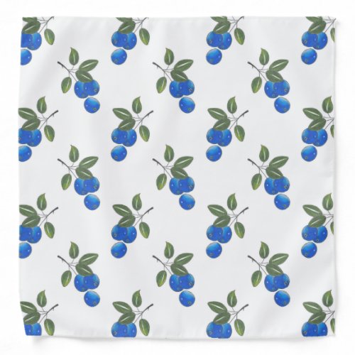 Hand Drawn Blueberries Pattern 3 Bandana