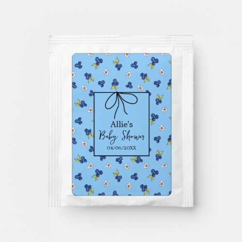 Hand Drawn Blueberry Pattern Baby Shower Favor Tea Bag Drink Mix