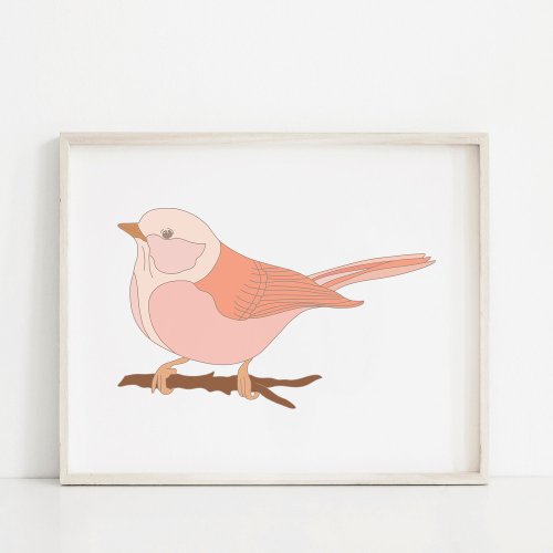 Hand_Drawn Boho Bird Art Poster