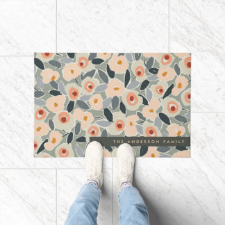 Hand-Drawn Bold Inky Floral Pattern- Sunlit Meadow Doormat