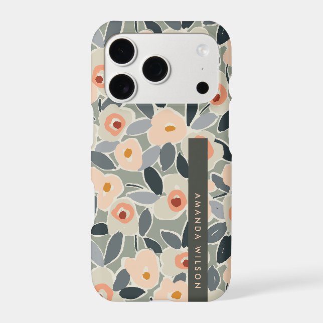 Hand-Drawn Bold Inky Floral Pattern- Sunlit Meadow iPhone Case (Back)