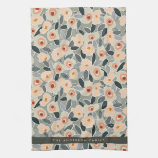 Hand-Drawn Bold Inky Floral Pattern- Sunlit Meadow Kitchen Towel