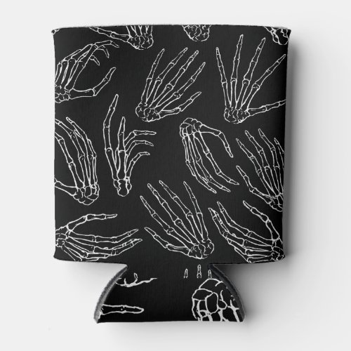 Hand_Drawn Bones Engraving Style Background Can Cooler