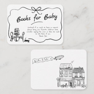 Hand Drawn Bonjour Bebe French Books for Baby Encl Enclosure Card