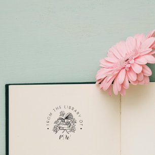 Hand-drawn Book Custom Initials From The Library Self-inking Stamp
