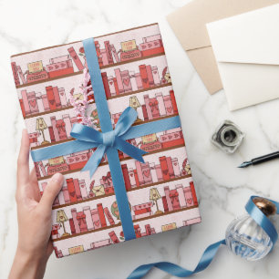 Hand Drawn Book Lover Pattern Wrapping Paper Roll