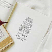 Hand Drawn Book Stack Cute From The Library Of