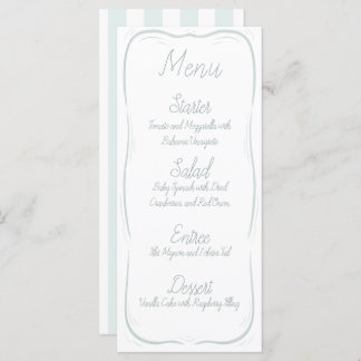 Hand Drawn Border Striped Wedding Menu