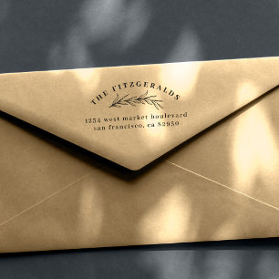 Hand-drawn Botanical Branch Family Return Address Self-inking Stamp