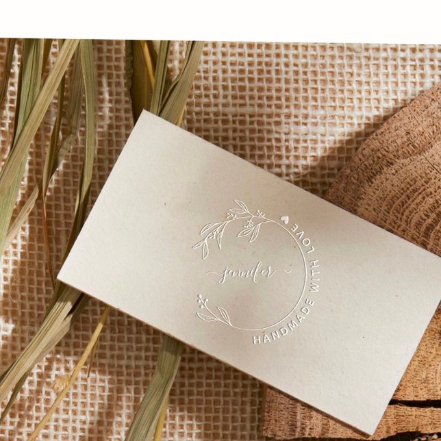 Hand-drawn Botanical Custom Handmade with Love Embosser (Creator Uploaded)