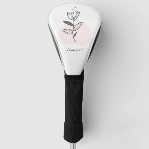 Hand Drawn Botanical Rose Elegant Customisable  Golf Head Cover