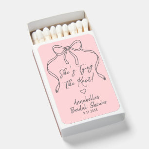 Hand Drawn Bow Bridal Shower Matchboxes
