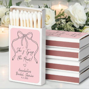 Hand Drawn Bow Bridal Shower Matchboxes