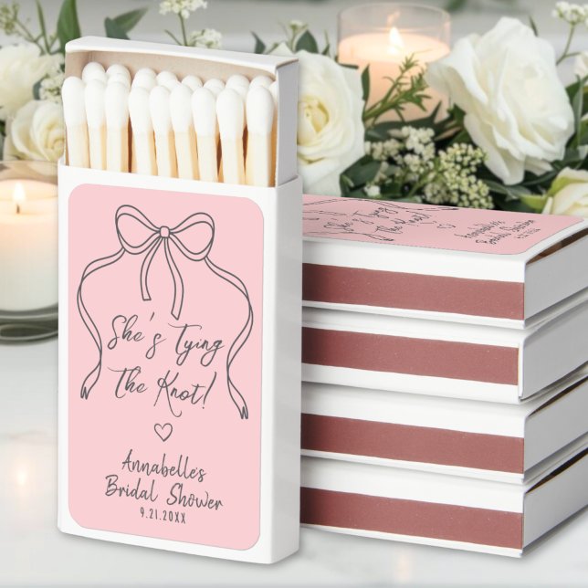 Hand Drawn Bow Bridal Shower Matchboxes (Hand Drawn Bow Bridal Shower Matchboxes )