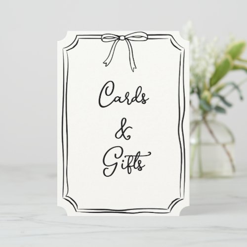 Hand Drawn Bow Coquette Chic Cards and Gifts Sign