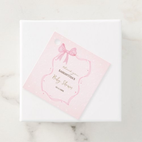 Hand Drawn Bow Elegant Frame Dots  Favor Tags