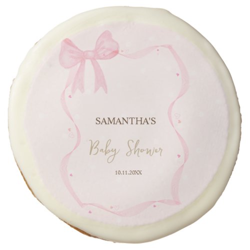 Hand Drawn Bow Elegant Frame Dots  Sugar Cookie