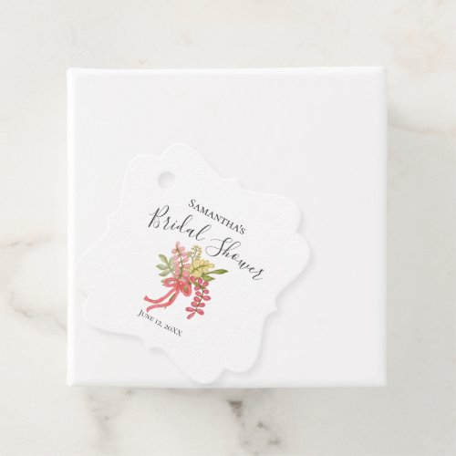 Hand Drawn Bow Floral Fancy Bridal Shower Favor Tags