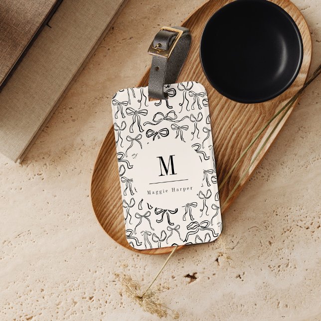 Hand Drawn Bow Personalized Luggage Tag (Creator Uploaded)