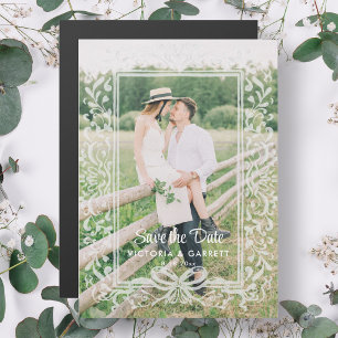 Hand Drawn Bow/Photo Save the Date