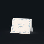 Hand Drawn Bow Thank You Card<br><div class="desc">This hand drawn thank you card template featuring cute hand drawn elements and a retro themed font pairing. Edit all wording and colors to make this invitation card fit your own personal style   event theme.</div>