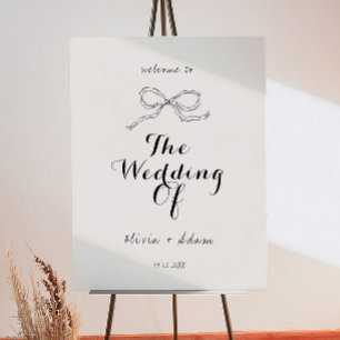 Hand Drawn Bow Whimsical Quirky Welcome Sign