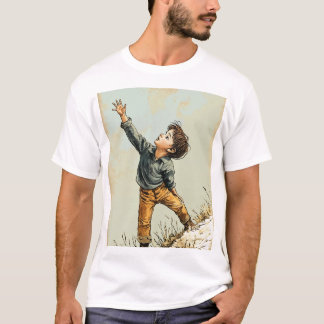"Hand-Drawn Boy Illustration T-Shirt – Unique Grap