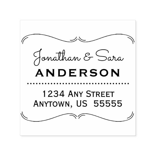 Hand Drawn Bracket Frame Return Address Selfinking Stamp