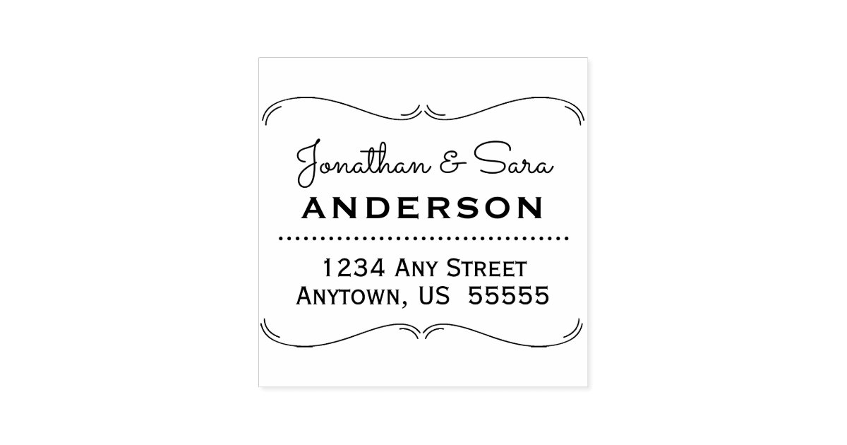 Hand Drawn Bracket Frame Return Address Self-inking Stamp | Zazzle