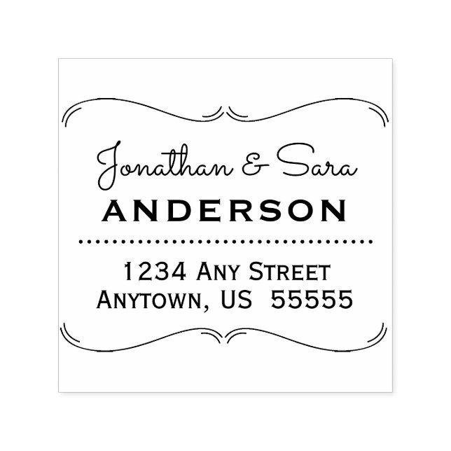 Hand Drawn Bracket Frame Return Address Self-inking Stamp (Design)