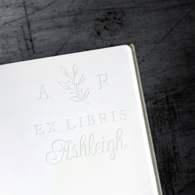 Hand-drawn Branch Initials Name Ex Libris Book Embosser (Creator Uploaded)