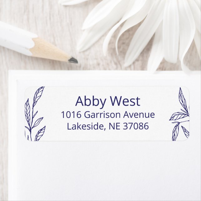 Hand Drawn Branches Return Address Label (Insitu)