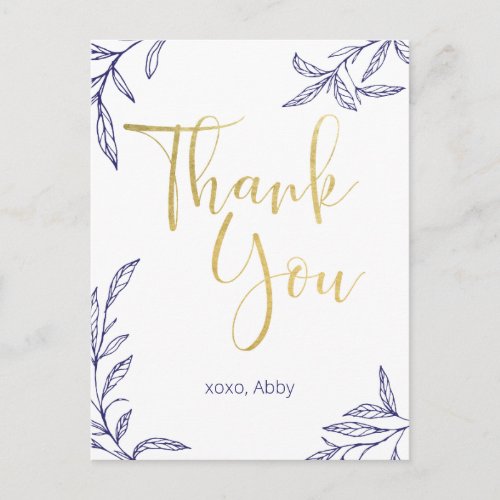 Hand Drawn Branches Thank You Postcard