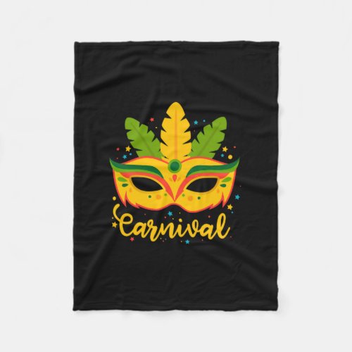 hand drawn brazilian carnival mask fleece blanket
