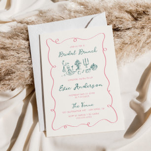 Hand Drawn Bridal Brunch Invitation